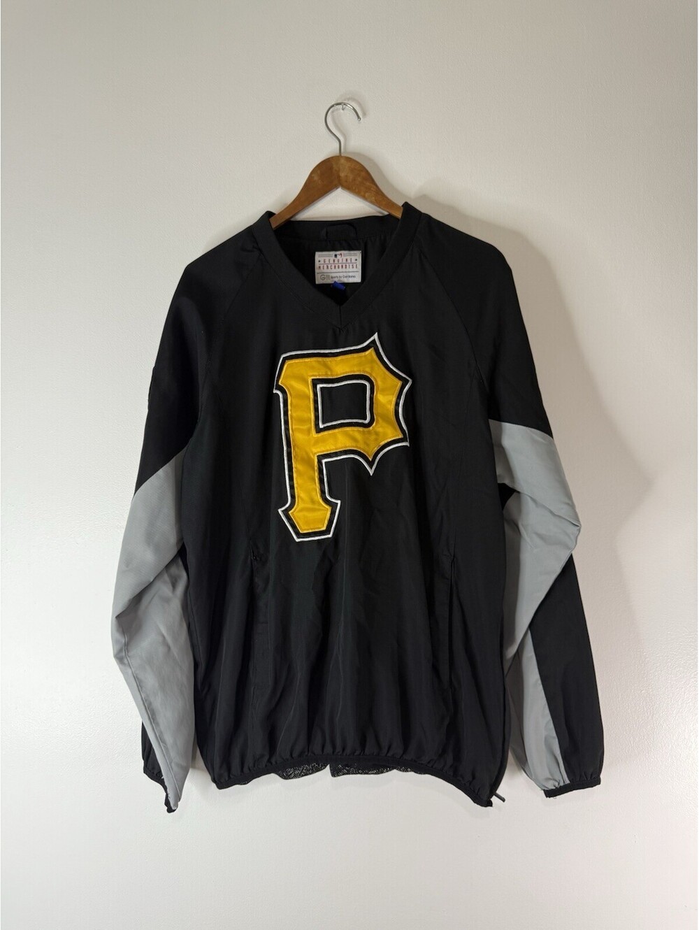 Pittsburgh Pirates Carl Banks Black P Pullover Windbreaker Men's M MLB Baseball